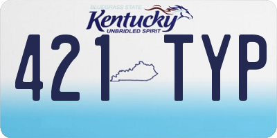 KY license plate 421TYP