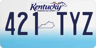 KY license plate 421TYZ