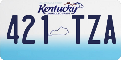 KY license plate 421TZA