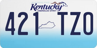 KY license plate 421TZO