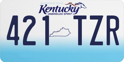 KY license plate 421TZR