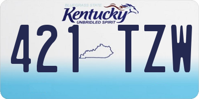 KY license plate 421TZW