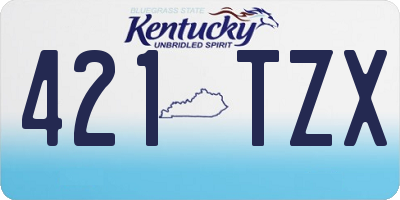 KY license plate 421TZX