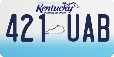 KY license plate 421UAB