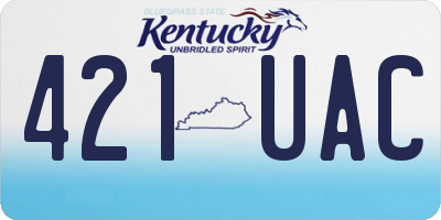KY license plate 421UAC