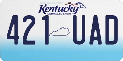 KY license plate 421UAD