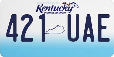 KY license plate 421UAE