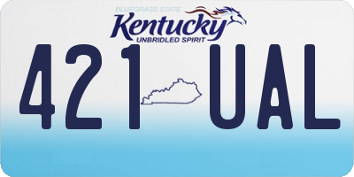 KY license plate 421UAL