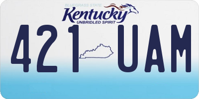KY license plate 421UAM