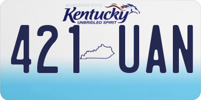 KY license plate 421UAN