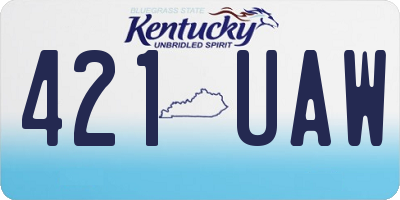 KY license plate 421UAW