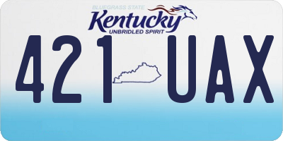 KY license plate 421UAX