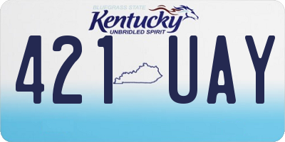 KY license plate 421UAY