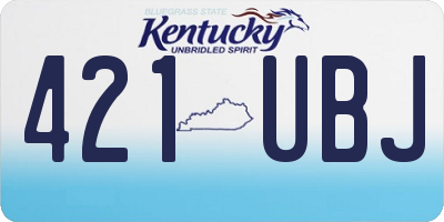 KY license plate 421UBJ
