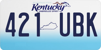 KY license plate 421UBK