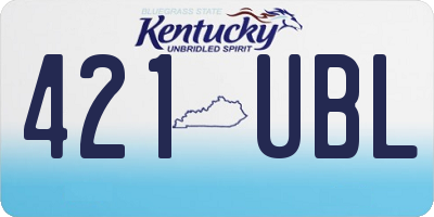 KY license plate 421UBL