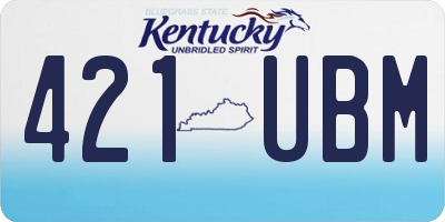 KY license plate 421UBM