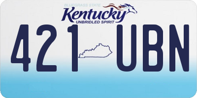 KY license plate 421UBN