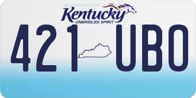 KY license plate 421UBO