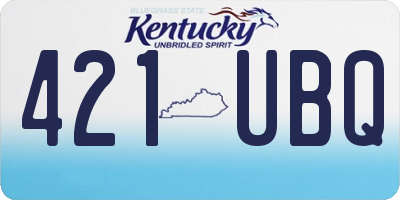 KY license plate 421UBQ