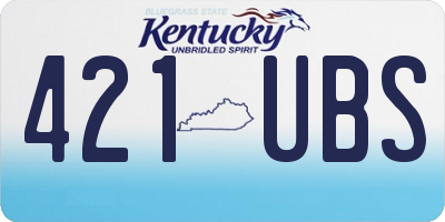 KY license plate 421UBS