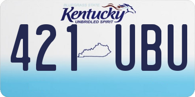 KY license plate 421UBU