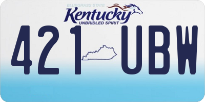 KY license plate 421UBW