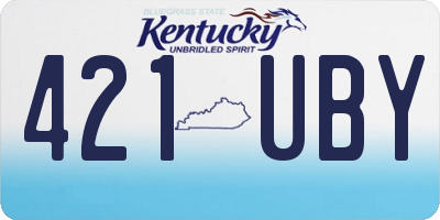 KY license plate 421UBY