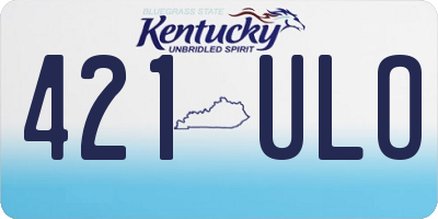 KY license plate 421ULO