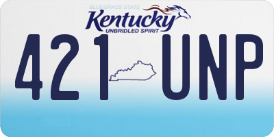 KY license plate 421UNP