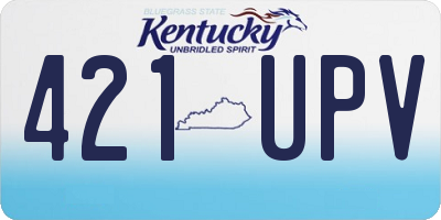 KY license plate 421UPV