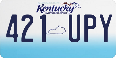 KY license plate 421UPY