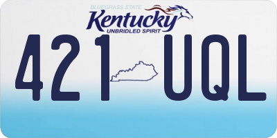 KY license plate 421UQL