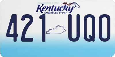 KY license plate 421UQO