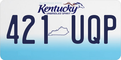 KY license plate 421UQP