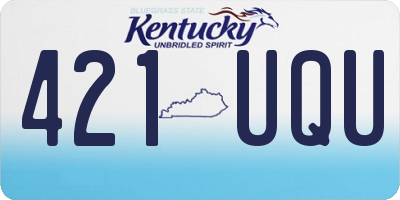 KY license plate 421UQU
