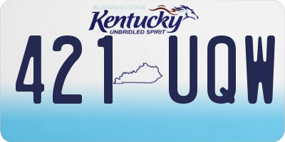 KY license plate 421UQW