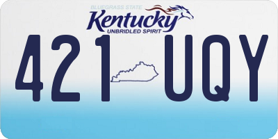 KY license plate 421UQY