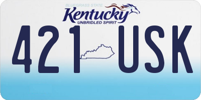 KY license plate 421USK