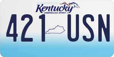 KY license plate 421USN