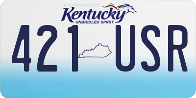 KY license plate 421USR