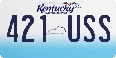 KY license plate 421USS