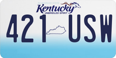 KY license plate 421USW