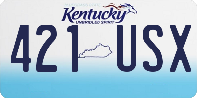 KY license plate 421USX