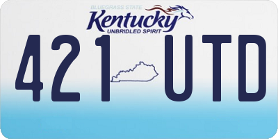 KY license plate 421UTD