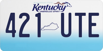KY license plate 421UTE