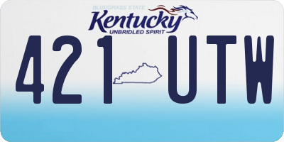 KY license plate 421UTW