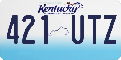 KY license plate 421UTZ