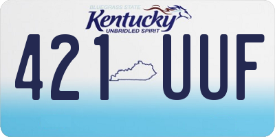 KY license plate 421UUF