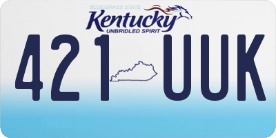 KY license plate 421UUK